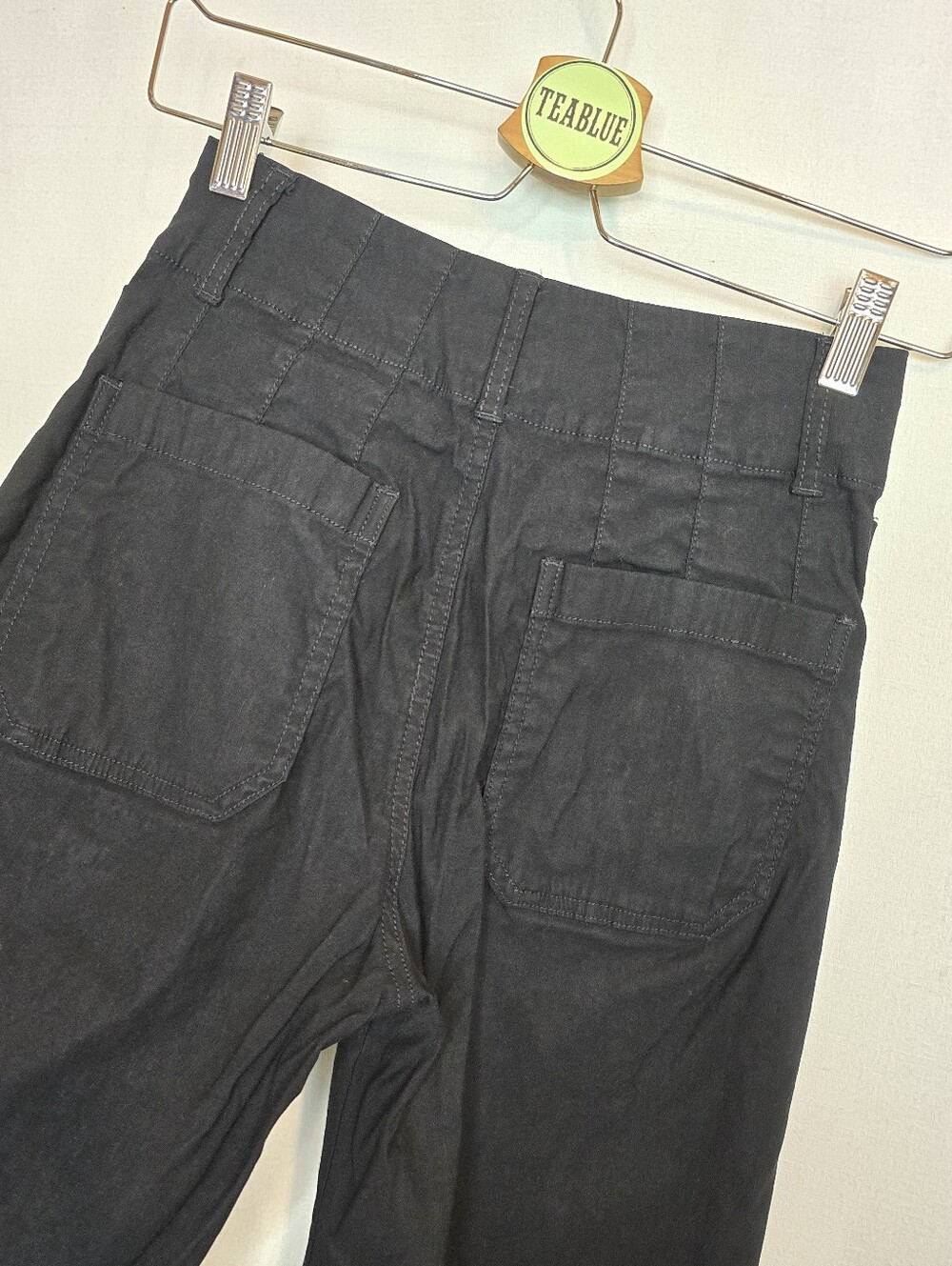 Maeve The Colette Pants Black Wide Leg Cropped High Rise Size 25 Magic Fabric - Picture 8 of 12